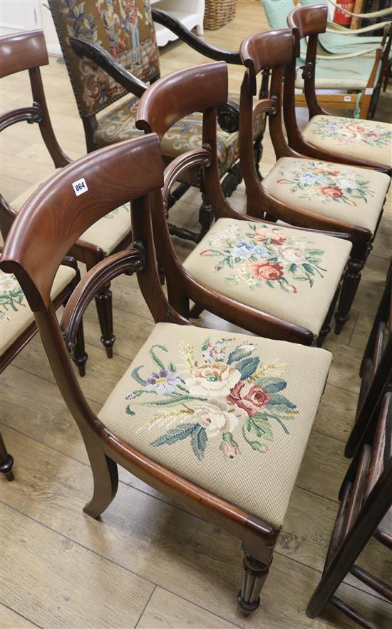 A set of six Victorian dining chairs